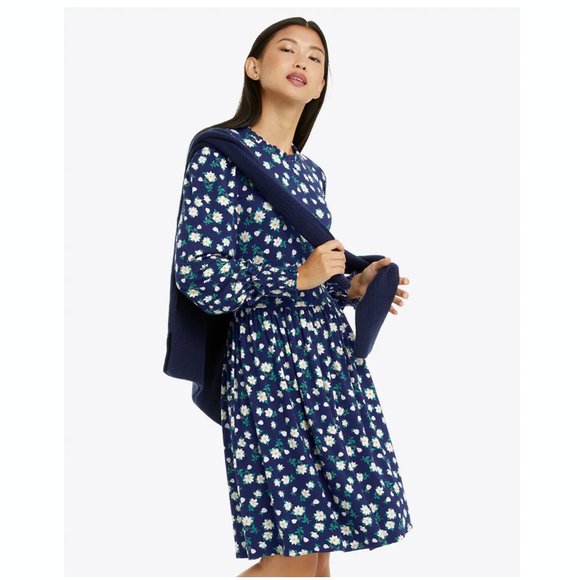 Draper James Kitty Dress in Magnolia Long Sleeve Floral Print M - Picture 4 of 6